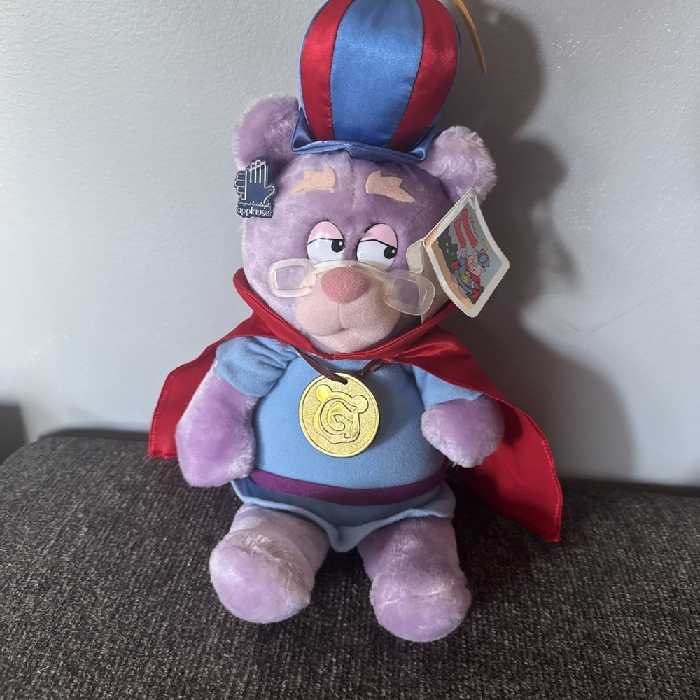 DISNEY GUMMI BEARS Zummi Plush 1985 Vintage Toy With Tags Medallion Collectible